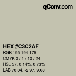 Color code: HEX #C3C2AF | qconv.com