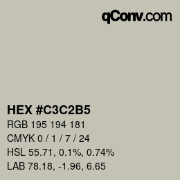 カラーコード: HEX #C3C2B5 | qconv.com