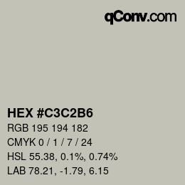 Color code: HEX #C3C2B6 | qconv.com
