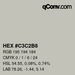 Color code: HEX #C3C2B8 | qconv.com