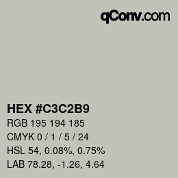 Color code: HEX #C3C2B9 | qconv.com