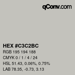 Color code: HEX #C3C2BC | qconv.com