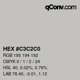 Color code: HEX #C3C2C0 | qconv.com