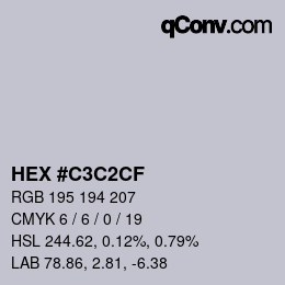 Color code: HEX #C3C2CF | qconv.com