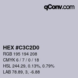 Color code: HEX #C3C2D0 | qconv.com