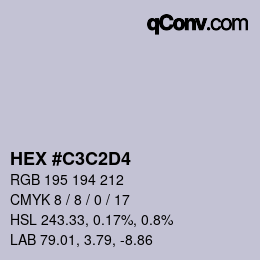 Color code: HEX #C3C2D4 | qconv.com