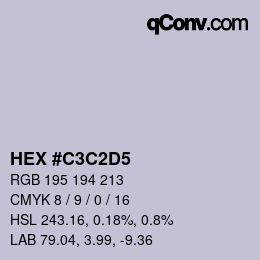 Color code: HEX #C3C2D5 | qconv.com