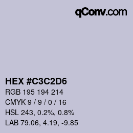 Color code: HEX #C3C2D6 | qconv.com