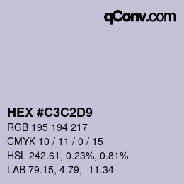 カラーコード: HEX #C3C2D9 | qconv.com