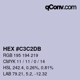 Color code: HEX #C3C2DB | qconv.com