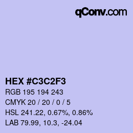 Color code: HEX #C3C2F3 | qconv.com