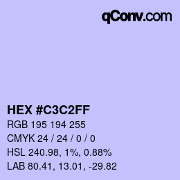 Color code: HEX #C3C2FF | qconv.com