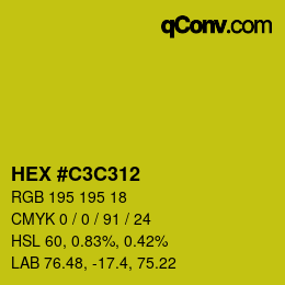 Color code: HEX #C3C312 | qconv.com