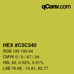 Color code: HEX #C3C340 | qconv.com