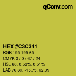 Color code: HEX #C3C341 | qconv.com