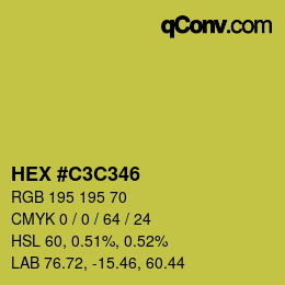 カラーコード: HEX #C3C346 | qconv.com