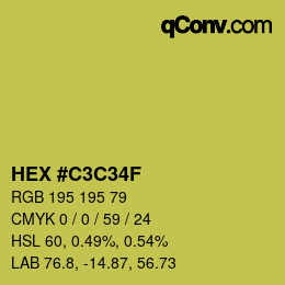 Color code: HEX #C3C34F | qconv.com