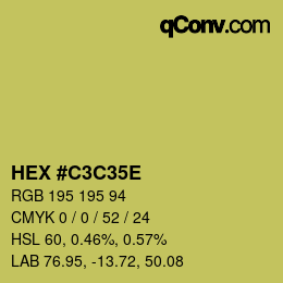 Color code: HEX #C3C35E | qconv.com