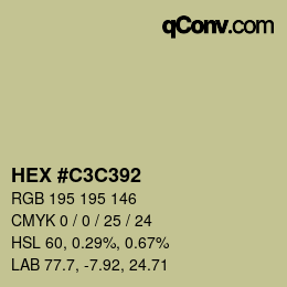 Color code: HEX #C3C392 | qconv.com