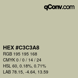 Color code: HEX #C3C3A8 | qconv.com