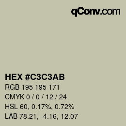 Color code: HEX #C3C3AB | qconv.com