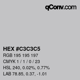 Farbcode: HEX #C3C3C5 | qconv.com