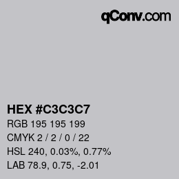 Color code: HEX #C3C3C7 | qconv.com