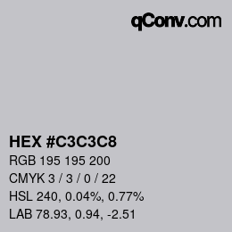 Color code: HEX #C3C3C8 | qconv.com