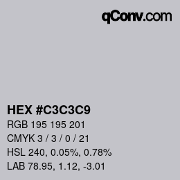Farbcode: HEX #C3C3C9 | qconv.com