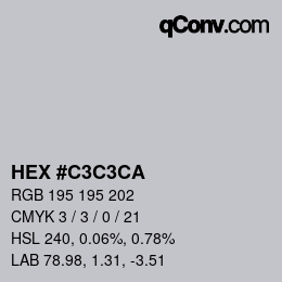 Farbcode: HEX #C3C3CA | qconv.com