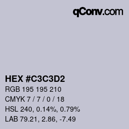 Código de color: HEX #C3C3D2 | qconv.com