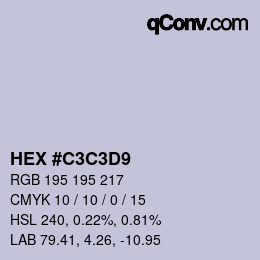 カラーコード: HEX #C3C3D9 | qconv.com