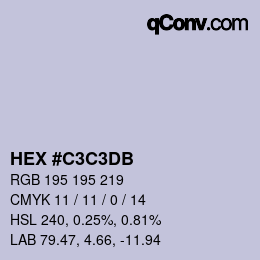 Color code: HEX #C3C3DB | qconv.com