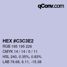 Color code: HEX #C3C3E2 | qconv.com