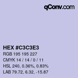 カラーコード: HEX #C3C3E3 | qconv.com
