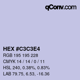 Color code: HEX #C3C3E4 | qconv.com