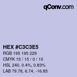 Color code: HEX #C3C3E5 | qconv.com