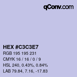 Color code: HEX #C3C3E7 | qconv.com