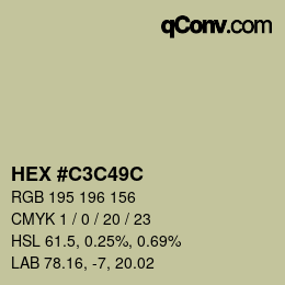 颜色代码: HEX #C3C49C | qconv.com