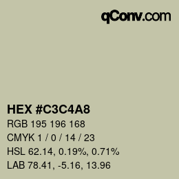 Farbcode: HEX #C3C4A8 | qconv.com