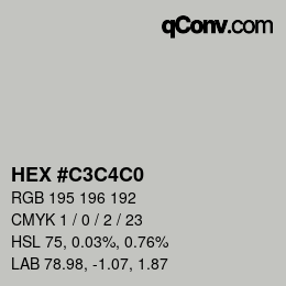 Color code: HEX #C3C4C0 | qconv.com