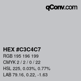 Color code: HEX #C3C4C7 | qconv.com