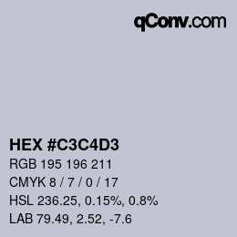 Color code: HEX #C3C4D3 | qconv.com