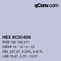 Color code: HEX #C3C4D9 | qconv.com