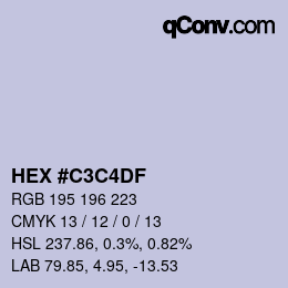 Código de color: HEX #C3C4DF | qconv.com
