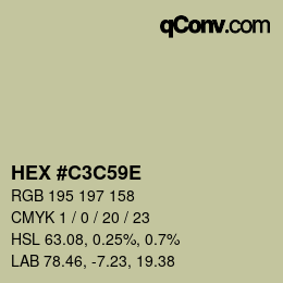 Color code: HEX #C3C59E | qconv.com