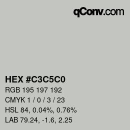Color code: HEX #C3C5C0 | qconv.com