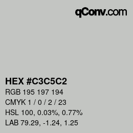 Color code: HEX #C3C5C2 | qconv.com