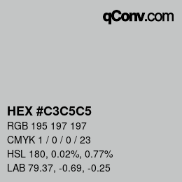 Farbcode: HEX #C3C5C5 | qconv.com