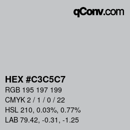 Color code: HEX #C3C5C7 | qconv.com